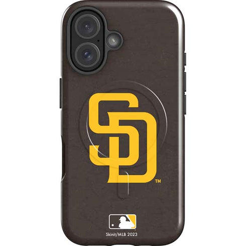 MLB San Diego Padres - Solid Distressed iPhone 16 Magsafe Impact Case