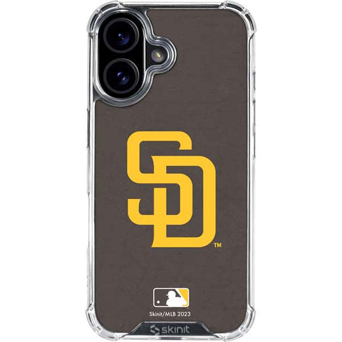 MLB San Diego Padres - Solid Distressed iPhone 16 Plus Clear Case