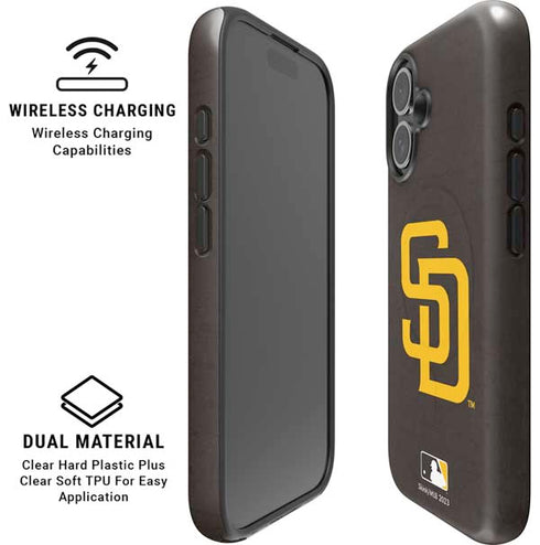 MLB San Diego Padres - Solid Distressed iPhone 16 Plus Magsafe Impact Case