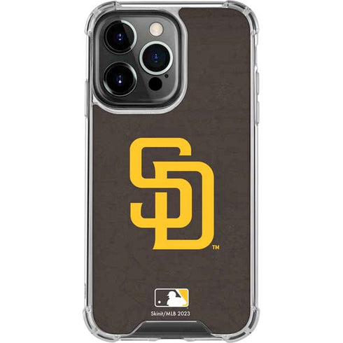 MLB San Diego Padres - Solid Distressed iPhone 16 Pro Max Clear Case