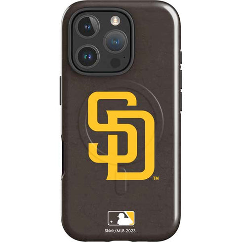 MLB San Diego Padres - Solid Distressed iPhone 16 Pro Max Magsafe Impact Case
