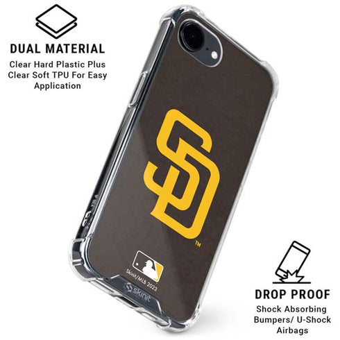 MLB San Diego Padres - Solid Distressed iPhone 16e Clear Case
