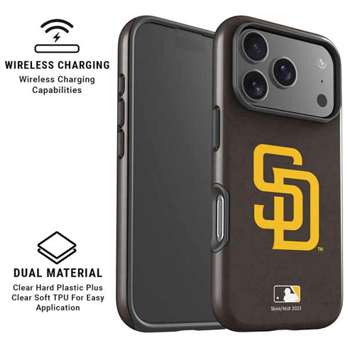 MLB San Diego Padres - Solid Distressed iPhone 17 Pro Magsafe Impact Case