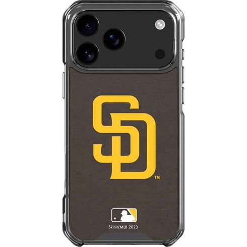 MLB San Diego Padres - Solid Distressed iPhone 18 Pro Max Clear Case