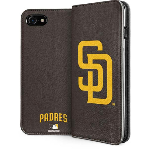 MLB San Diego Padres - Solid Distressed iPhone SE (2nd & 3rd Gen) Folio Case