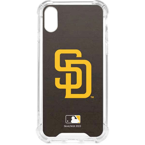 MLB San Diego Padres - Solid Distressed iPhone XS Clear Case