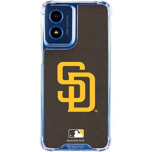 MLB San Diego Padres - Solid Distressed Moto G 5G (2024) Clear Case