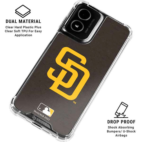 MLB San Diego Padres - Solid Distressed Moto G Power 5G (2024) Clear Case