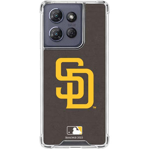 MLB San Diego Padres - Solid Distressed Moto G Power 5G (2025) Clear Case