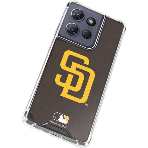 MLB San Diego Padres - Solid Distressed Moto G Power 5G (2025) Clear Case