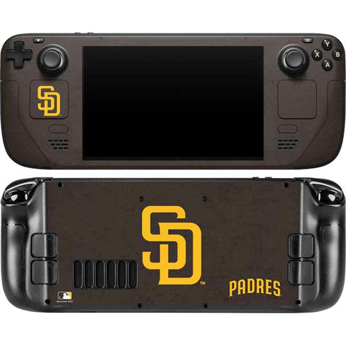 MLB San Diego Padres - Solid Distressed Steam Deck Handheld Gaming Computer OLED Skin