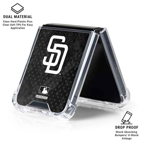 MLB San Diego Padres Dark Wash Galaxy Z Flip6 Clear Case