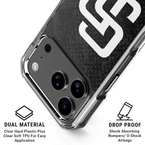 MLB San Diego Padres Dark Wash iPhone 17 Pro Clear Case