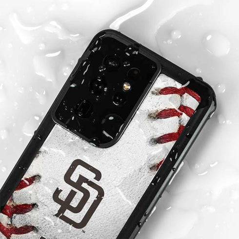 MLB San Diego Padres Game Ball Galaxy S24 Ultra Waterproof Case