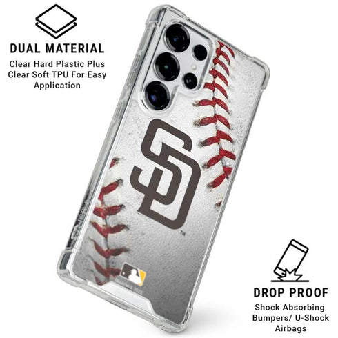 MLB San Diego Padres Game Ball Galaxy S25 Ultra Clear Case