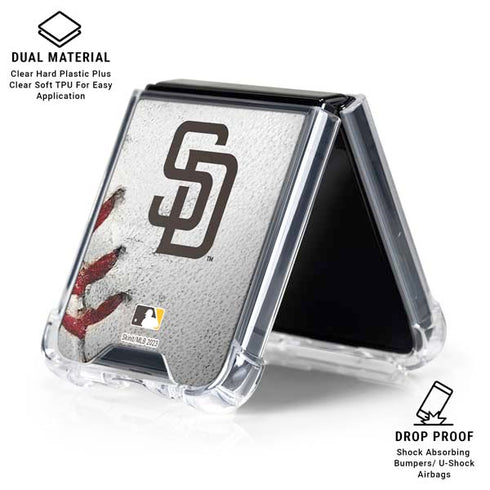 MLB San Diego Padres Game Ball Galaxy Z Flip6 Clear Case