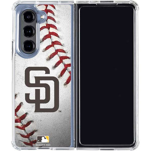 MLB San Diego Padres Game Ball Galaxy Z Fold5 5G Clear Case