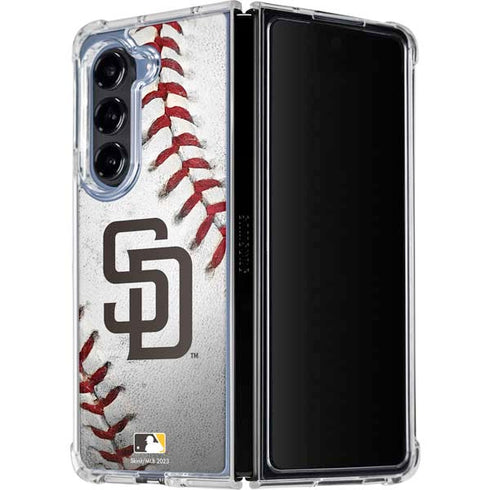 MLB San Diego Padres Game Ball Galaxy Z Fold5 5G Clear Case