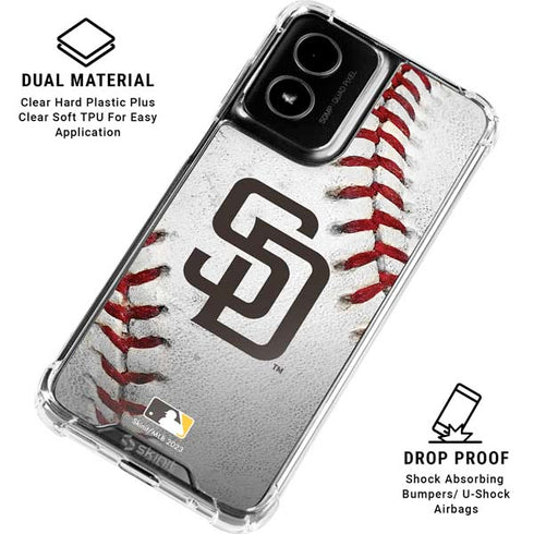 MLB San Diego Padres Game Ball Moto G Power 5G (2024) Clear Case