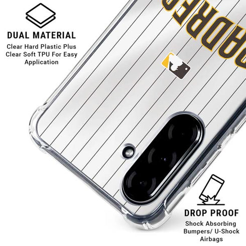 MLB San Diego Padres Home Jersey Galaxy A36 5G Clear Case