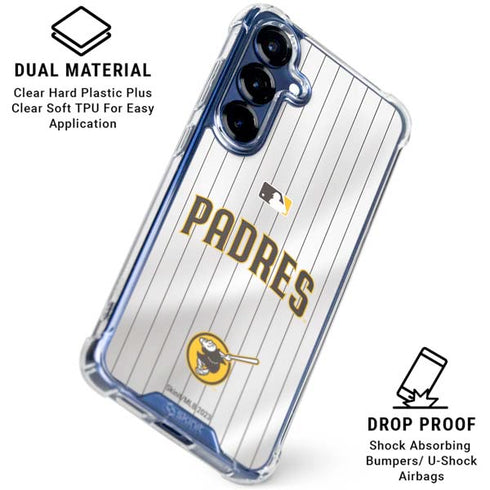 MLB San Diego Padres Home Jersey Galaxy S25 FE Clear Case