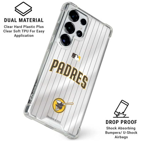 MLB San Diego Padres Home Jersey Galaxy S25 Ultra Clear Case