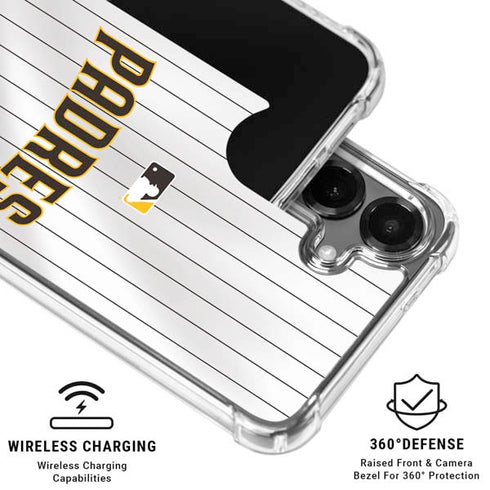 MLB San Diego Padres Home Jersey Galaxy S26 Clear Case