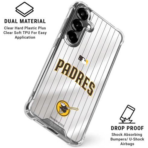 MLB San Diego Padres Home Jersey Galaxy S26 Clear Case