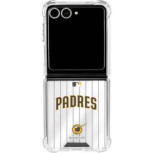 MLB San Diego Padres Home Jersey Galaxy Z Flip7 Clear Case