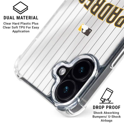 MLB San Diego Padres Home Jersey iPhone 16 Clear Case