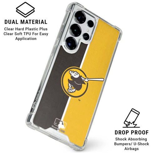 MLB San Diego Padres Split Galaxy S26 Ultra Clear Case