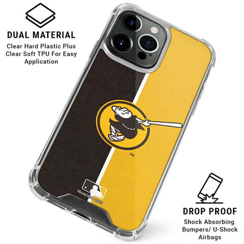 MLB San Diego Padres Split iPhone 16 Pro Max Clear Case