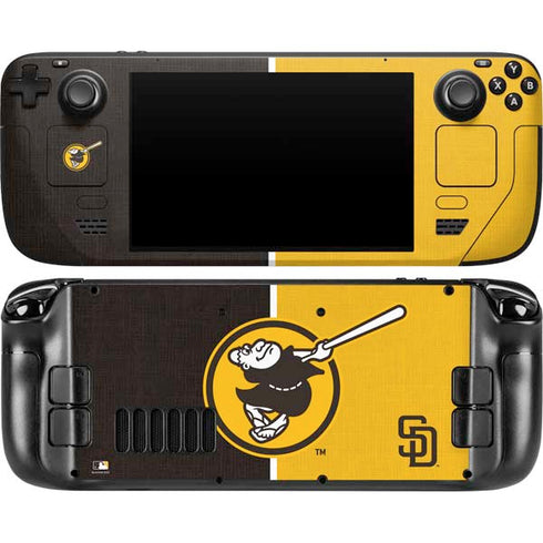 MLB San Diego Padres Split Steam Deck Handheld Gaming Computer OLED Skin