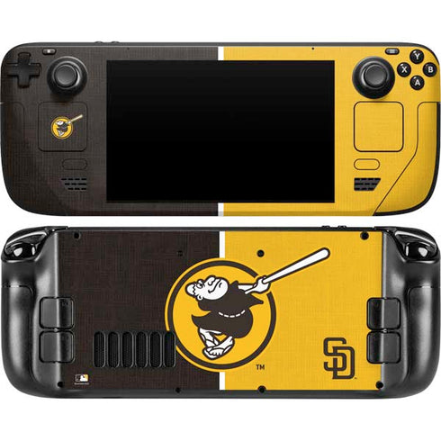 MLB San Diego Padres Split Steam Deck Handheld Gaming Computer Skin