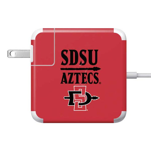 San Diego State University Aztecs Red 85W Power Adapter (15 and 17 inch MacBook Pro Charger) Skin