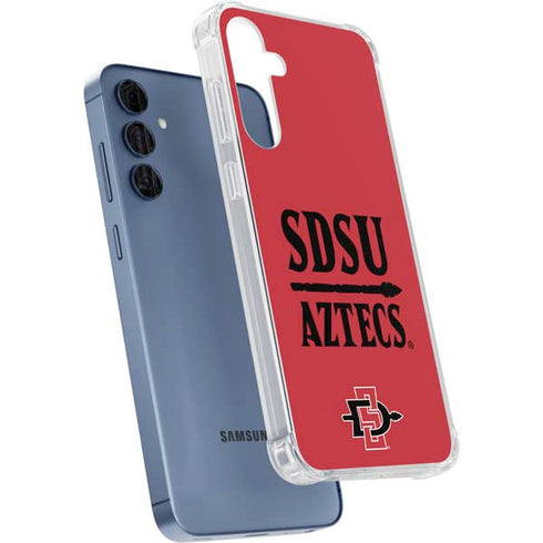 San Diego State University Aztecs Red Galaxy A55 5G Clear Case