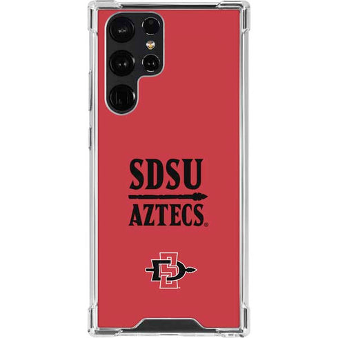San Diego State University Aztecs Red Galaxy S23 Ultra Clear Case