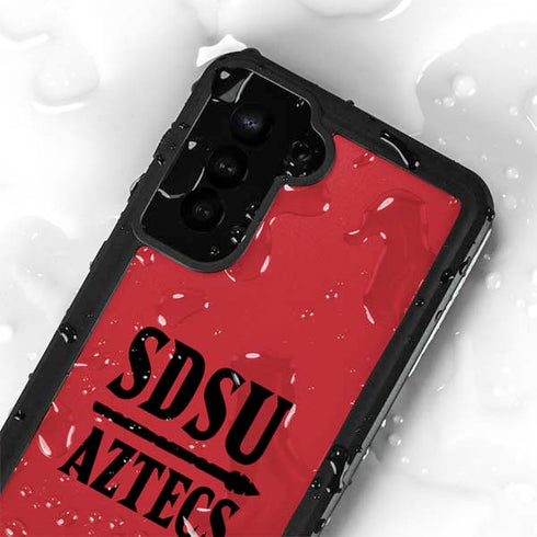 San Diego State University Aztecs Red Galaxy S24 Plus Waterproof Case