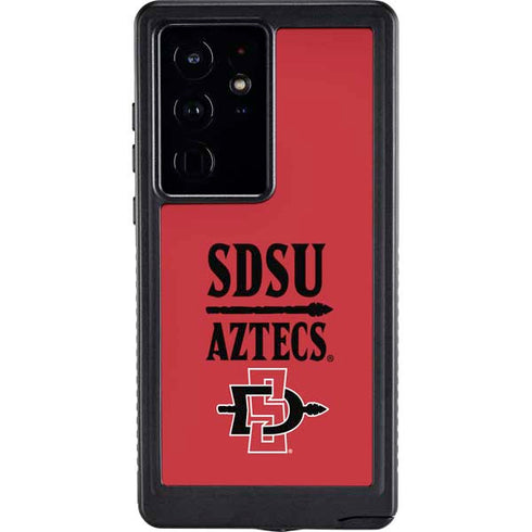 San Diego State University Aztecs Red Galaxy S24 Ultra Waterproof Case