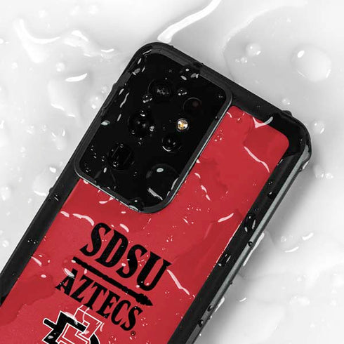 San Diego State University Aztecs Red Galaxy S24 Ultra Waterproof Case