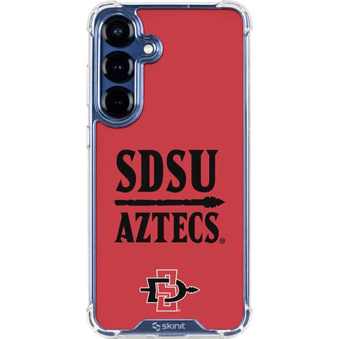 San Diego State University Aztecs Red Galaxy S25 Clear Case