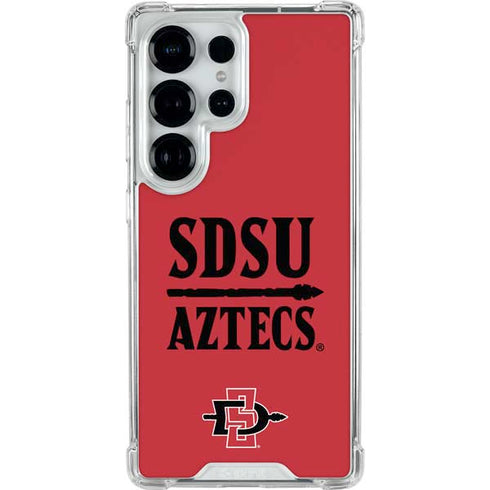 San Diego State University Aztecs Red Galaxy S26 Ultra Clear Case