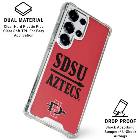 San Diego State University Aztecs Red Galaxy S26 Ultra Clear Case