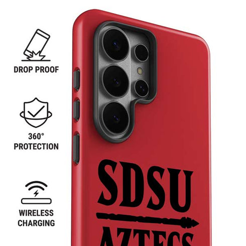 San Diego State University Aztecs Red Galaxy S26 Ultra Impact Case