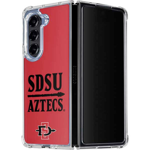 San Diego State University Aztecs Red Galaxy Z Fold5 5G Clear Case