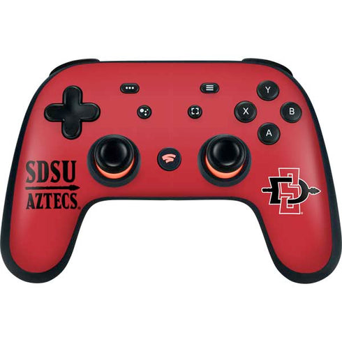 San Diego State University Aztecs Red Google Stadia Controller Skin
