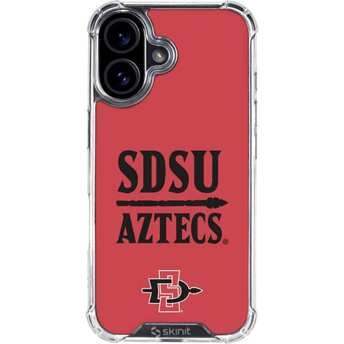 San Diego State University Aztecs Red iPhone 16 Plus Clear Case