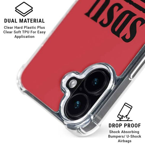 San Diego State University Aztecs Red iPhone 16 Plus Clear Case