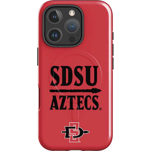 San Diego State University Aztecs Red iPhone 16 Pro Max Magsafe Impact Case