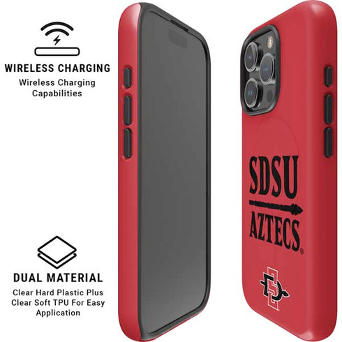San Diego State University Aztecs Red iPhone 16 Pro Max Magsafe Impact Case